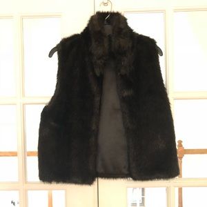 Black faux fur vest